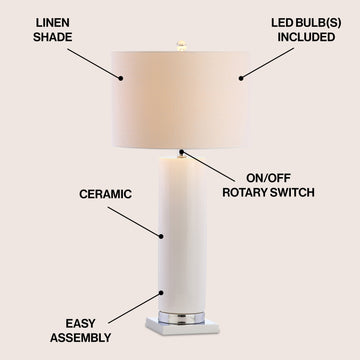 Dallas 31.5" Ceramic LED Table Lamp - JONATHAN Y